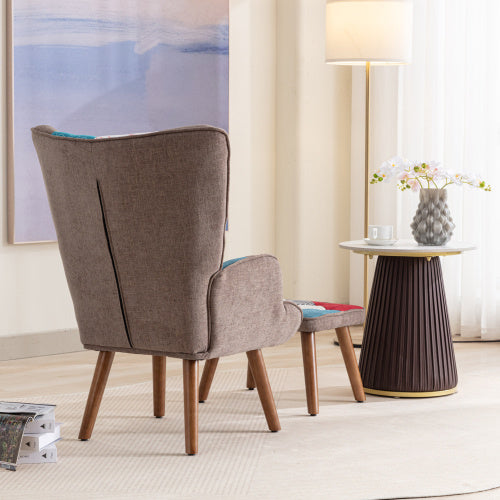 Multi-colour Lounge Chair With Footrest