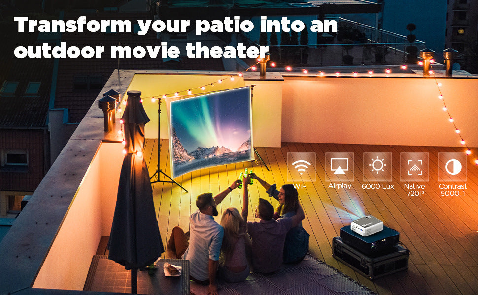 Portable Home Projector – High-Definition Mini Cinema Screen