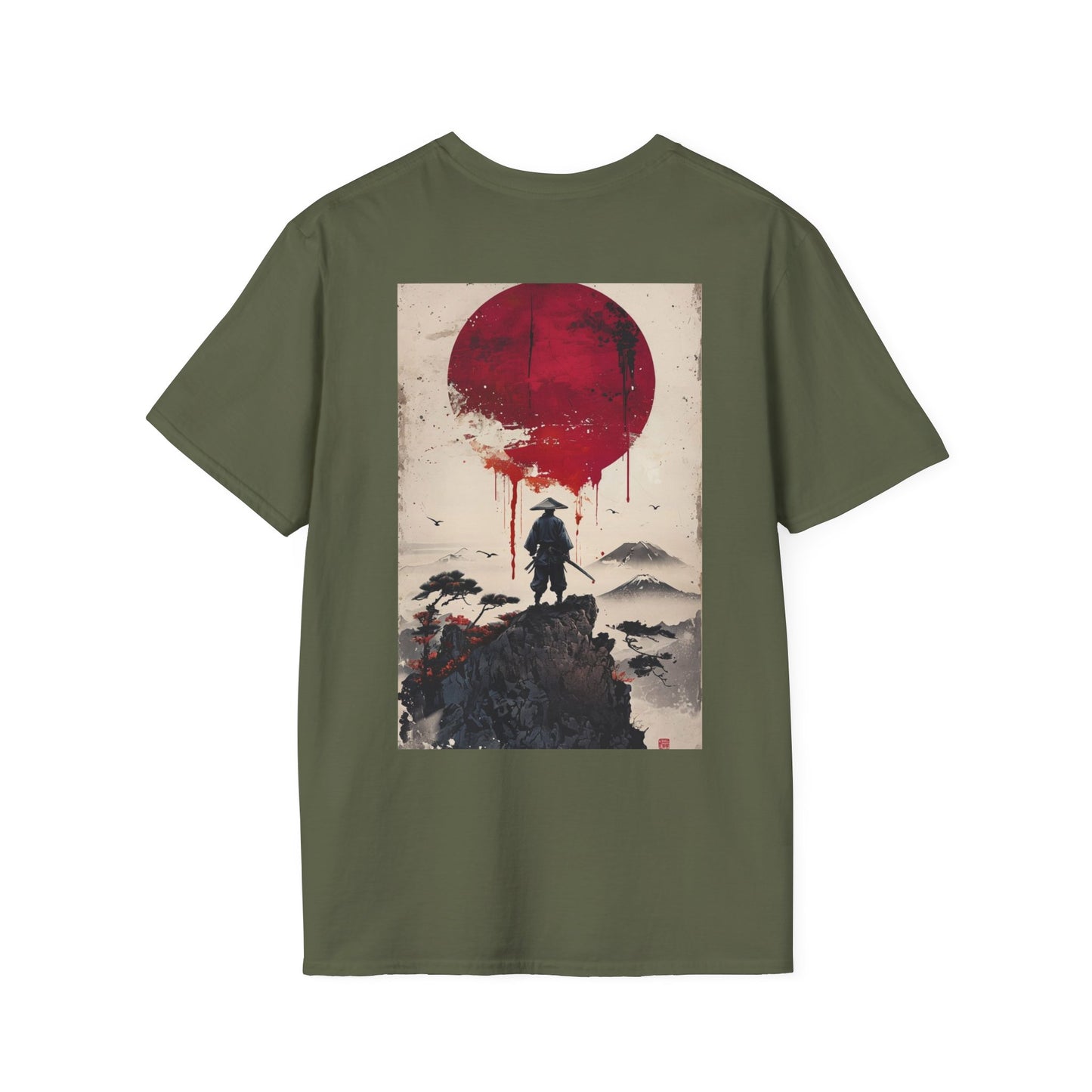Samurai and Bonsai T-Shirt, Front And Back Design