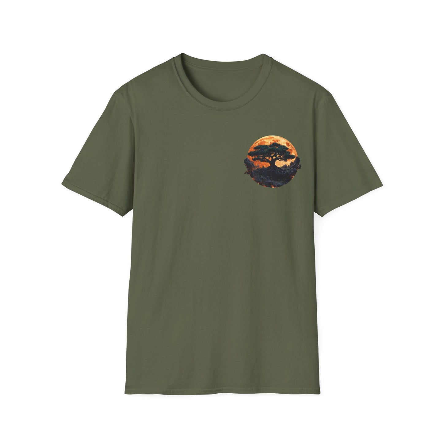 Samurai and Bonsai T-Shirt, Front And Back Design