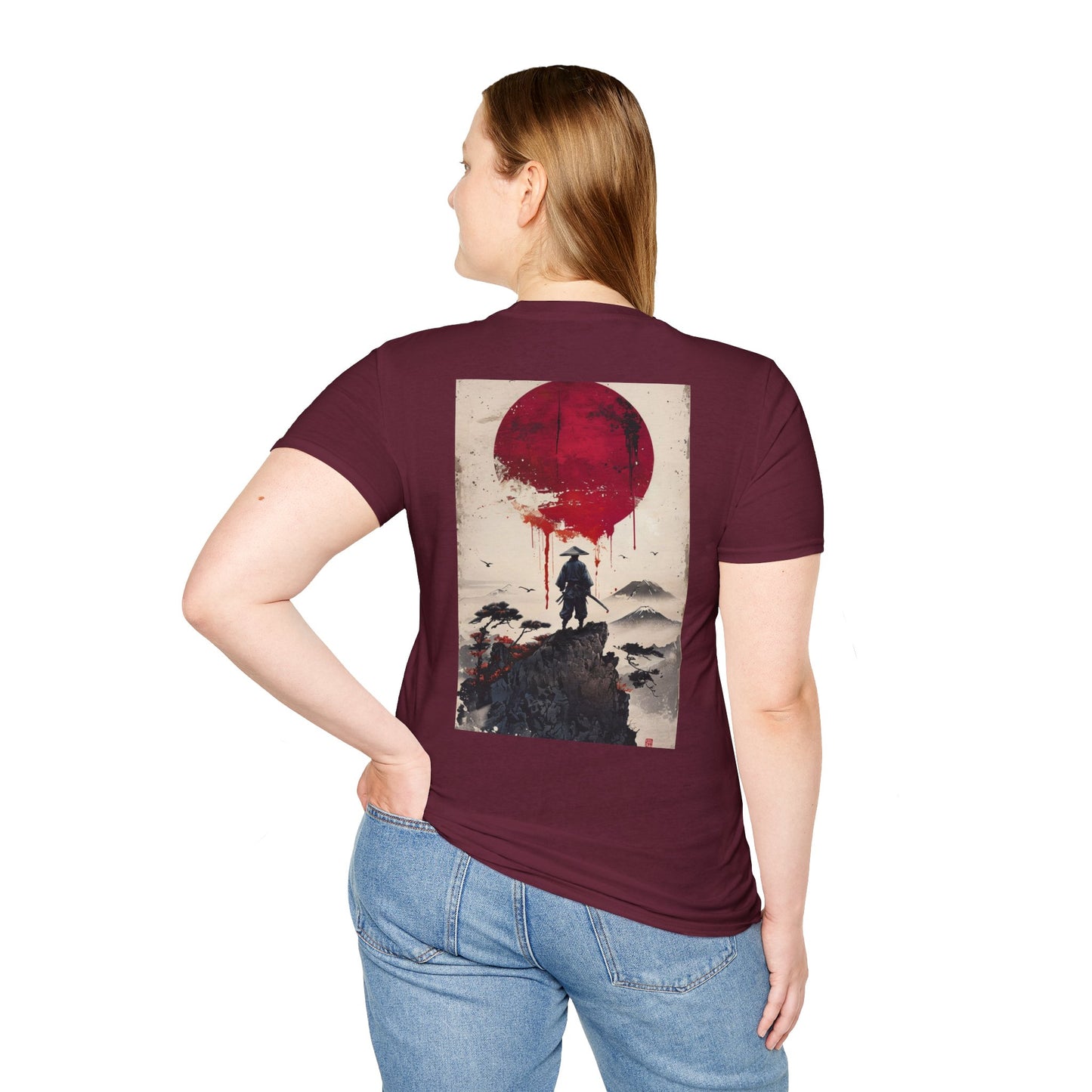 Samurai and Bonsai T-Shirt, Front And Back Design