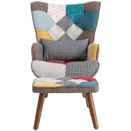 Multi-colour Lounge Chair With Footrest
