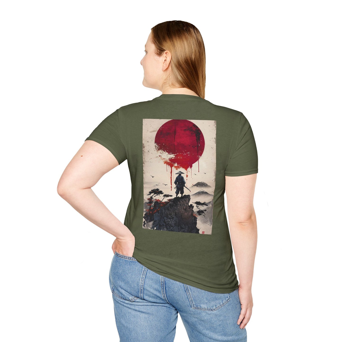 Samurai and Bonsai T-Shirt, Front And Back Design