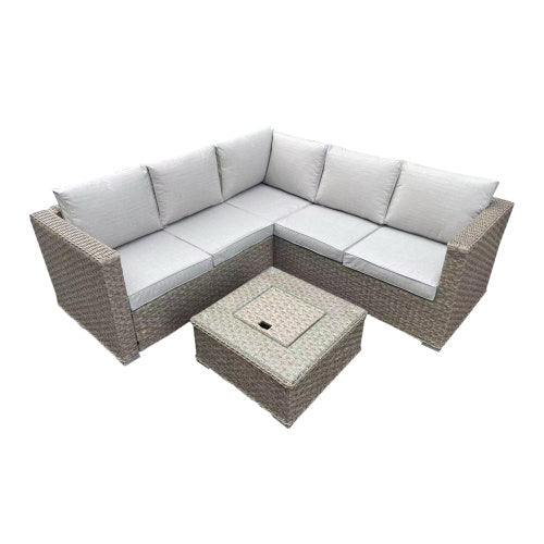Patio Furniture Set – Outdoor Rattan Sofa with Cushions