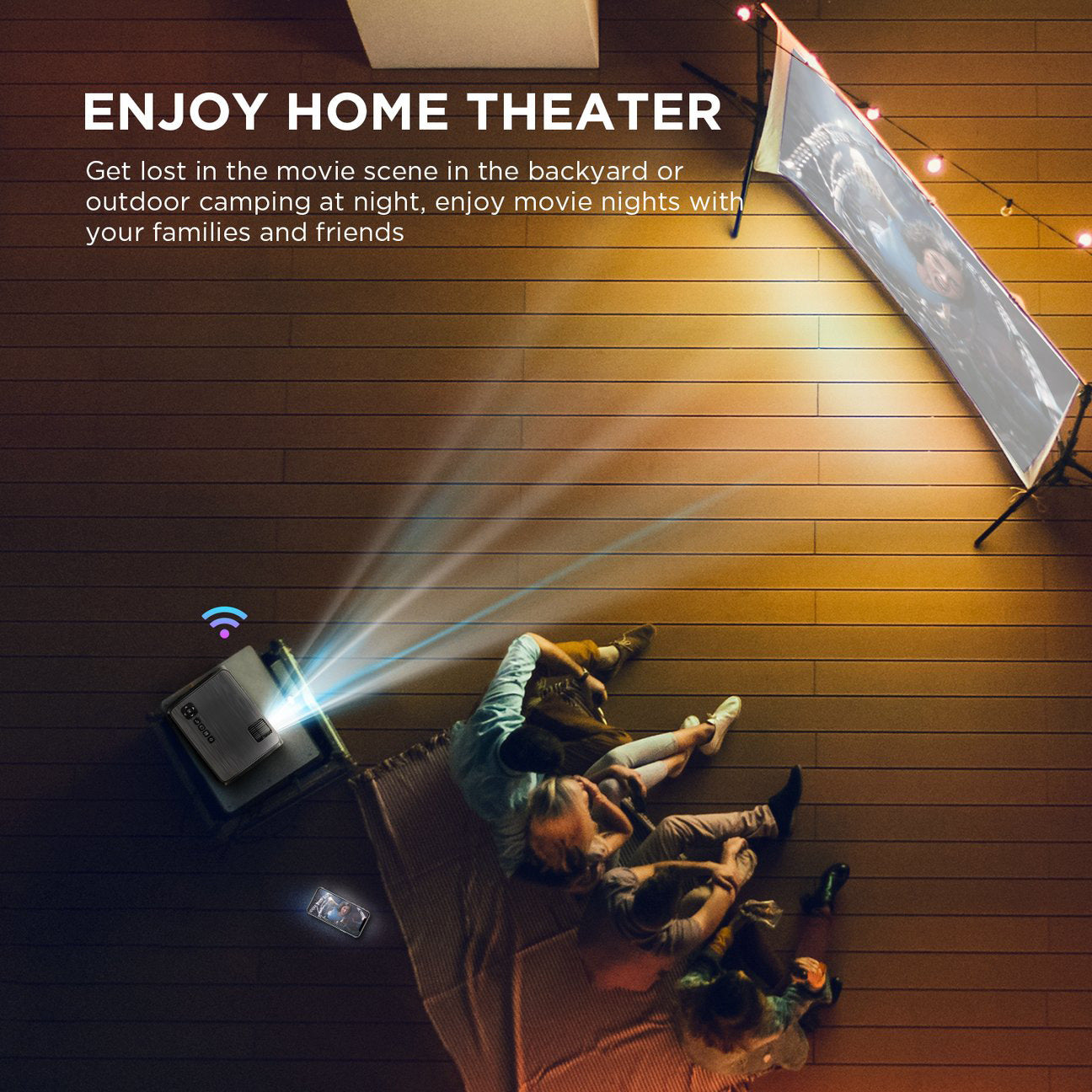 Portable Home Projector – High-Definition Mini Cinema Screen