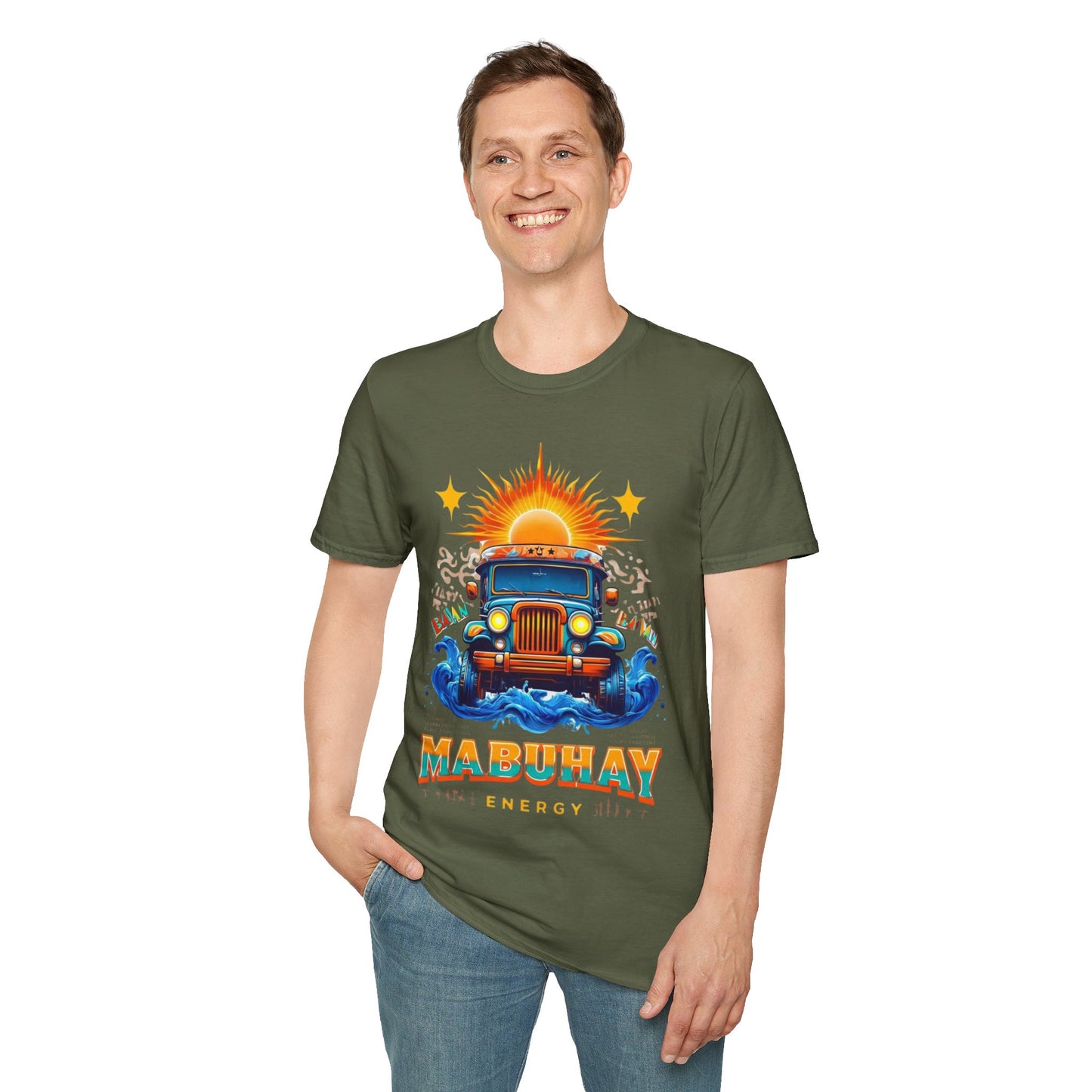 Mabuhay Energy Vintage Jeepney T-Shirt | Unisex Softstyle Tee