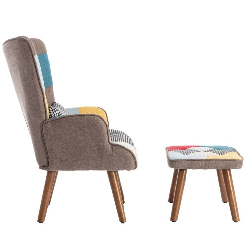 Multi-colour Lounge Chair With Footrest
