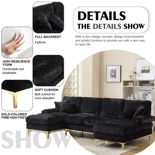 Modular Sofa with Double Chaise – U-Shaped Sectional Couch