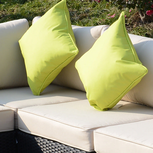 Rattan Garden Furniture Set With Glass Top Table, 8 Piece