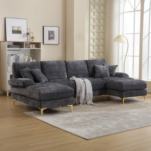 Modular Sofa with Double Chaise – U-Shaped Sectional Couch