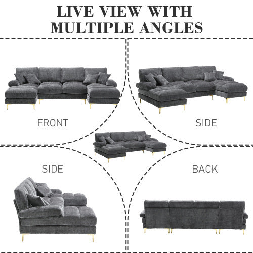 Modular Sofa with Double Chaise – U-Shaped Sectional Couch