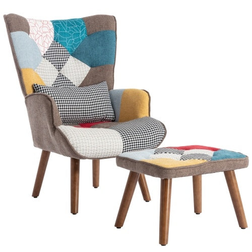 Multi-colour Lounge Chair With Footrest