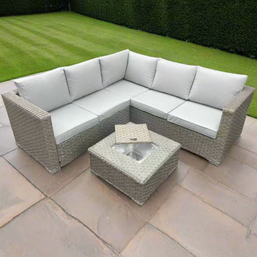 Patio Furniture Set – Outdoor Rattan Sofa with Cushions