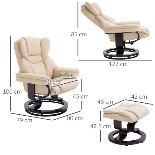 360 Swivel Recliner Chair With Footstool