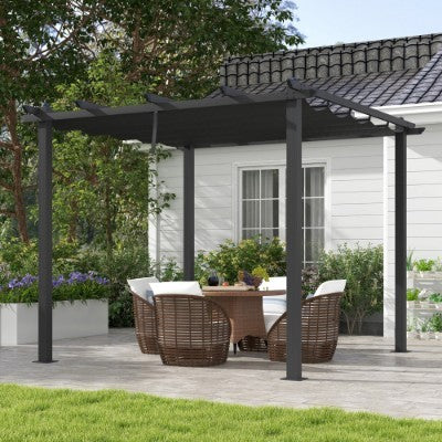 Aluminium Pergola, With Retractable Roof -3x3m